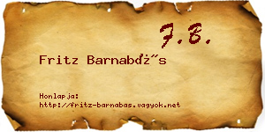Fritz Barnabás névjegykártya