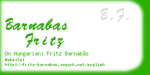barnabas fritz business card